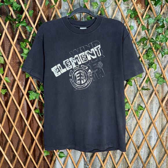 Vintage Y2K element faded spell out 90s / 00s grunge t-shirt - Picture 1 of 4